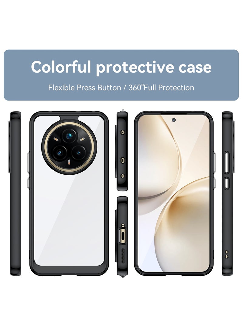 Generic - [1+1 Sets] For Realme 14 Pro Plus 5G Case & Screen Protector Transparent Frame Protective Cover with Tempered Glass Screen Protector - Image 1