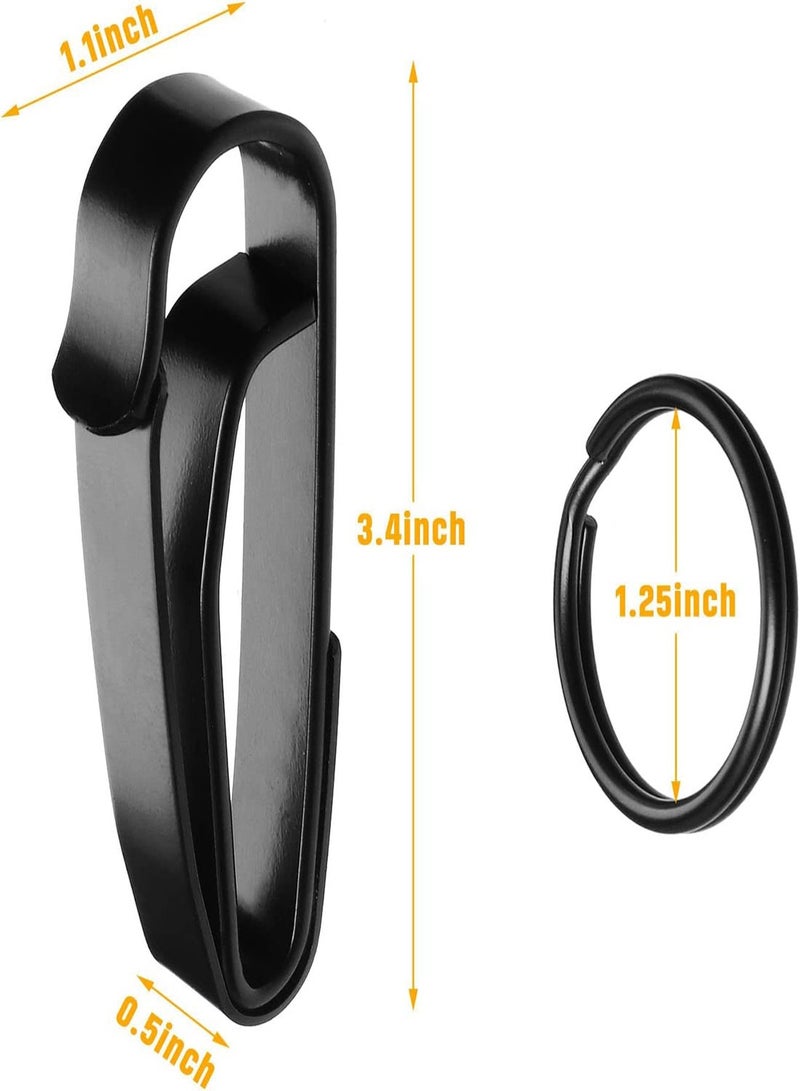 Excefore Stainless Steel Men's Waist Car Keychain Stealth Metal Key Holder for Duty Belt Special for Police and Fire Agencies Duty Belt Double Side Quick Release Key Holder with Detachable Keyring (2Pcs )  - Image 5