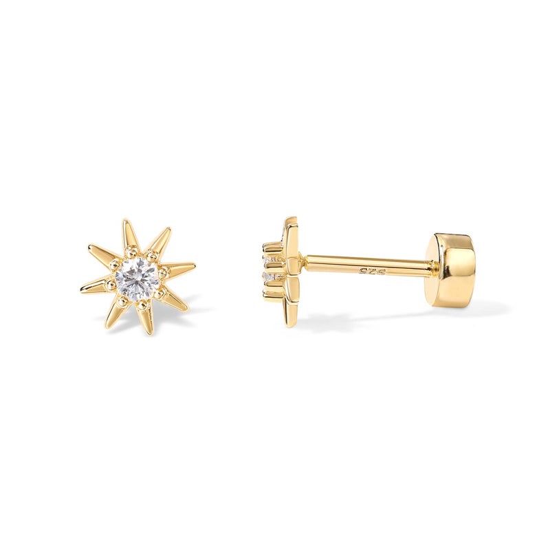PAVOI 14K Gold Flat Backs (Star, Yellow Gold) - Image 1