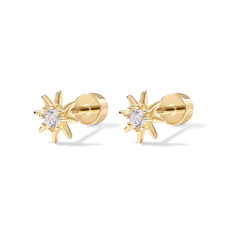 PAVOI 14K Gold Flat Backs (Star, Yellow Gold) - Image 3