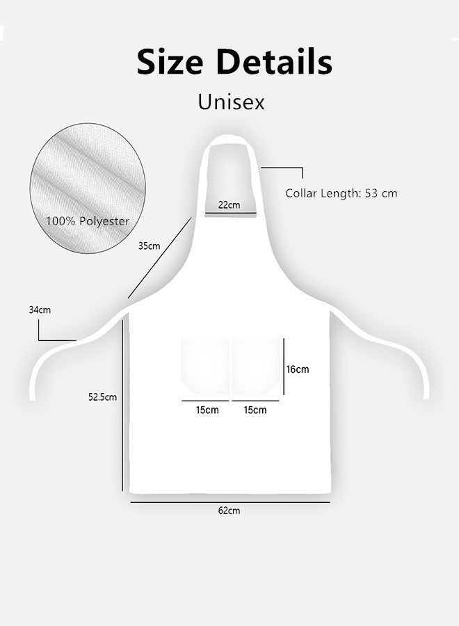 Saiboro Kitchen Chef Apron for Women Men,6pcs Fabric Chef Apron,Kitchen Cooking Baking Hairstylist Woodworking Welding Carpenter Work Bib Apron-White - Image 2