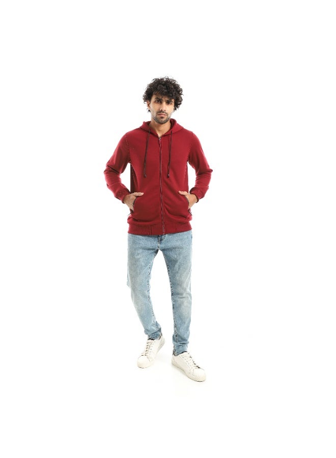 Caesar Men's hoodie with hood and front zipper - Image 3