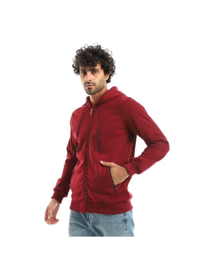 Caesar Men's hoodie with hood and front zipper - Image 5