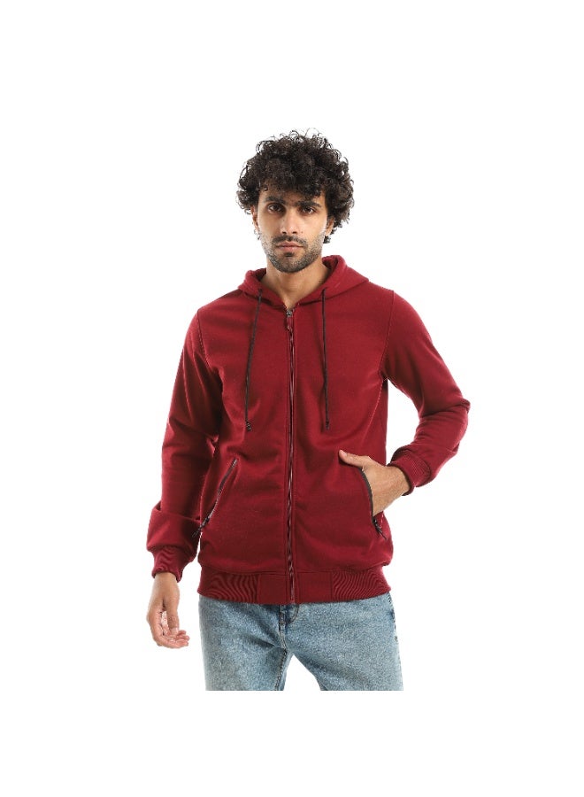 Caesar Men's hoodie with hood and front zipper - Image 1