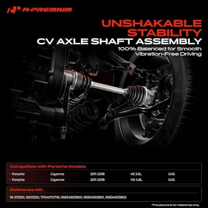 A-Premium Pair (2) Front Cv Axle Shaft Assembly Compatible With Porsche Cayenne 2011-2018 3.6L 4.8L Gas, Driver And Passenger Side, Replace# 95834903800 95834903801 - Image 5