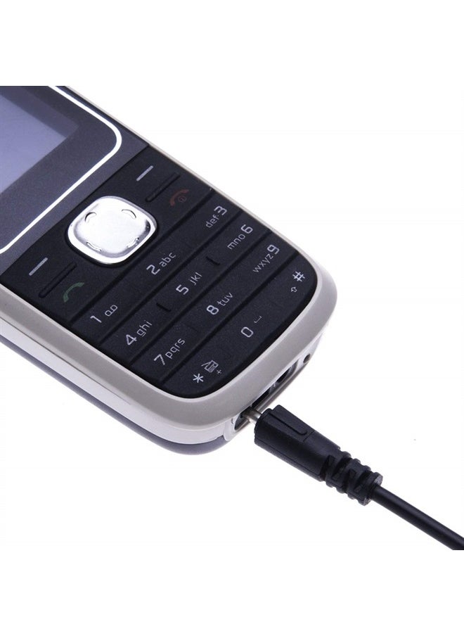 Keple - كابل شاحن USB من نوكيا بإبرة صغيرة (2mm) لحساب 6303 و 6303i و 6500 و 6555 و 6600 و 6600i و 6700 و 6710 و 6720 و 6730 و 6760 و 7210 و 7230 و 7360 و 7370 و 7373 و 7390 و 7500 (1 قدم) - Image 1