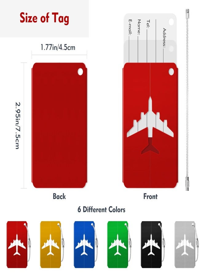 Lorzot 6pcs Small Metal Luggage Tags - Privacy Name Card, Suitcase Identifiers - Image 4