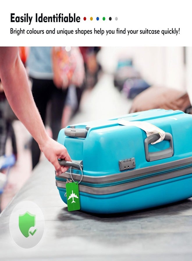 Lorzot 6pcs Small Metal Luggage Tags - Privacy Name Card, Suitcase Identifiers - Image 5