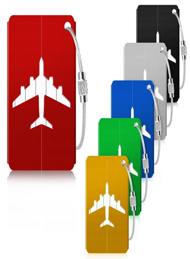 Lorzot 6pcs Small Metal Luggage Tags - Privacy Name Card, Suitcase Identifiers - Image 1