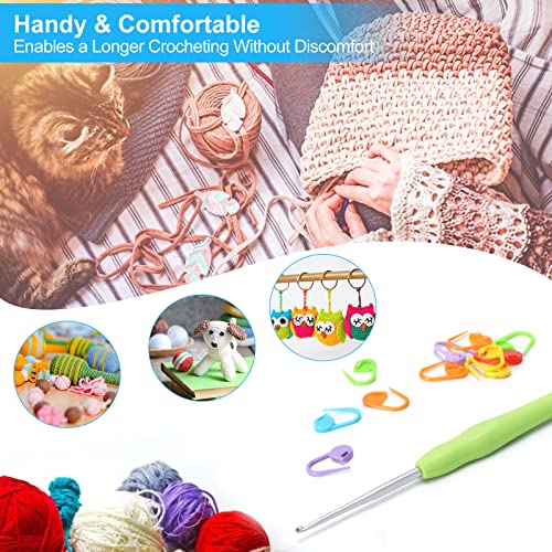 Vodiye Professional Extra Long 2mm Crochet Hooks Set, Ergonomic Handle, for Beginners & Experienced Lovers - Image 3