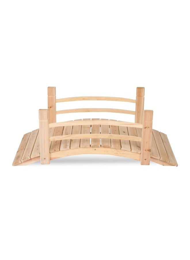 Shine Company 4980N 4 Ft. Cedar Wood Garden Bridge with Side Rails, Natural - Image 3