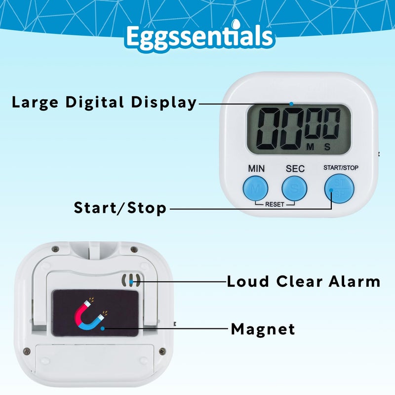 Eggssentials Kitchen Timers for Cooking and Baking with Big Digital Numbers and Loud Alarm Used in Cooking, Classroom, and Office. - Image 3