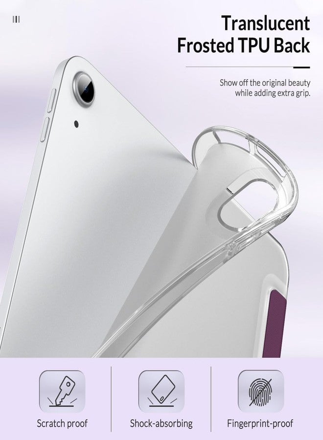 MoKo for iPad Air 6th Generation 11 Inch Case M2 2024/iPad Air 5th/4th Gen Case 2022/2020, Translucent Matte Soft TPU Back Cover for iPad Air Case, Supports Pencil Pro/2/USB-C, Deep Purple - Image 4