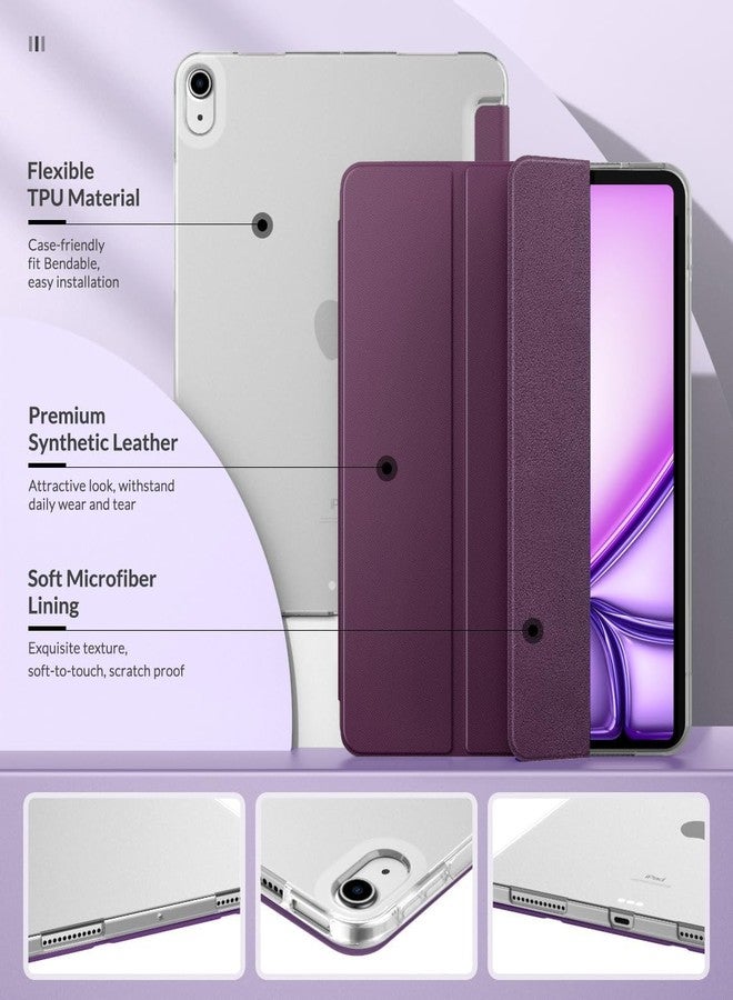 MoKo for iPad Air 6th Generation 11 Inch Case M2 2024/iPad Air 5th/4th Gen Case 2022/2020, Translucent Matte Soft TPU Back Cover for iPad Air Case, Supports Pencil Pro/2/USB-C, Deep Purple - Image 5