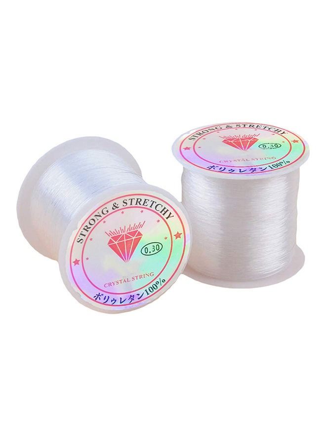 XiuWoo 2 Pack Jewelry Cord Elastic Bracelet Rope Crystal Beading  - Image 1