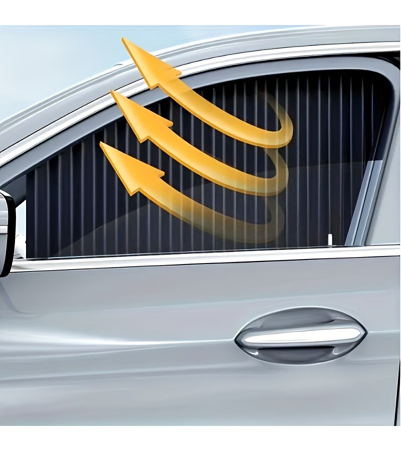 Rear Window Sliding Rail Sunshade for Cars Heat Insulation UV Protection Black - Image 5