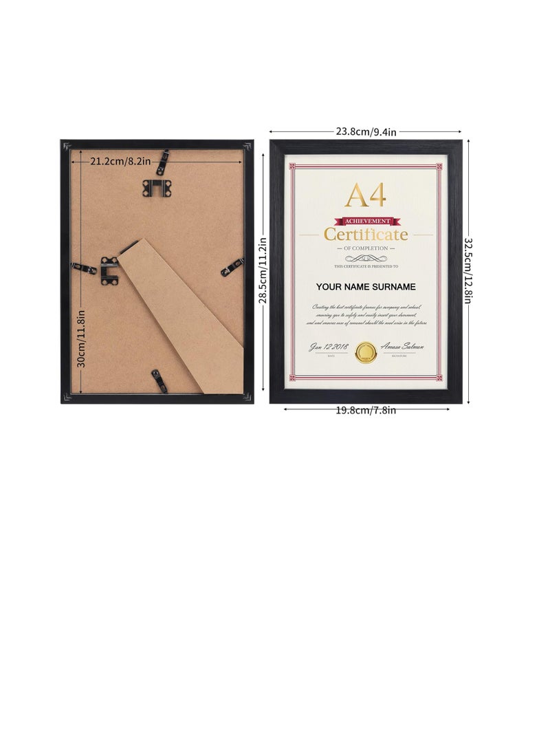 AKDC - AKDC 12 Pack A4 photo Frames, Black A4 Picture Frame Certificate Frames for Wall Hanging and Tabletop Display - Image 1