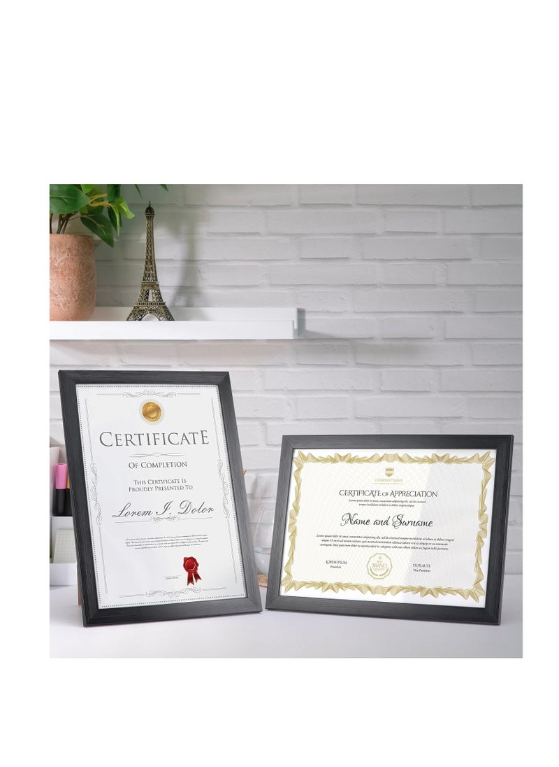 AKDC - AKDC 12 Pack A4 photo Frames, Black A4 Picture Frame Certificate Frames for Wall Hanging and Tabletop Display - Image 1