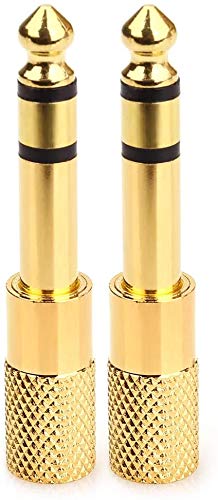LipiWorld® 6.35MM Male to 3.5MM Female Stereo Audio Headphone Jack Adapter Converter (Pack of 2 Gold) - Image 3