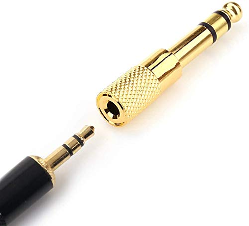 LipiWorld® 6.35MM Male to 3.5MM Female Stereo Audio Headphone Jack Adapter Converter (Pack of 2 Gold) - Image 4