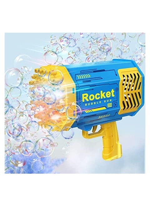 Bubble shooter gun, 69 hole bubble shooter machine with colorful lights and bubble solving for kids and girls
