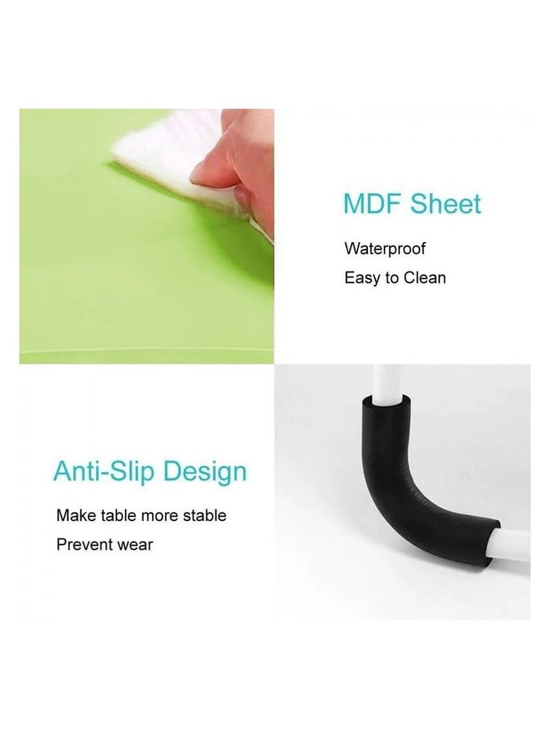 Meetion Portable Folding Laptop Desk for Bed，With iPad and Cup Holder Adjustable Lap Tray Notebook Stand， Foldable Non-Slip Legs Reading Table Tray for working，studying，camping 60x40x28cm Green - Image 5
