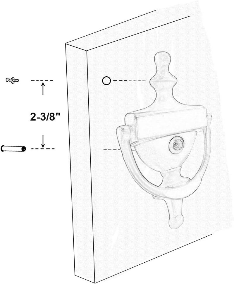 QCAA Solid Brass Door Knocker, 7", with 160 Degree Glass Len Door Viewer (UL Listed), Polished Brass, 1 Pack - Image 5