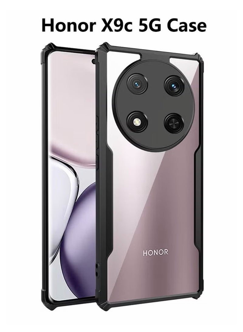 Xundo Clear Case for Honor X9C 5G | Premium Rugged | Durable Shock-absorbing Frame | Black Border | Thermoplastic Polyurethane | Airbag Anti-drop Protection - Clear - Image 1