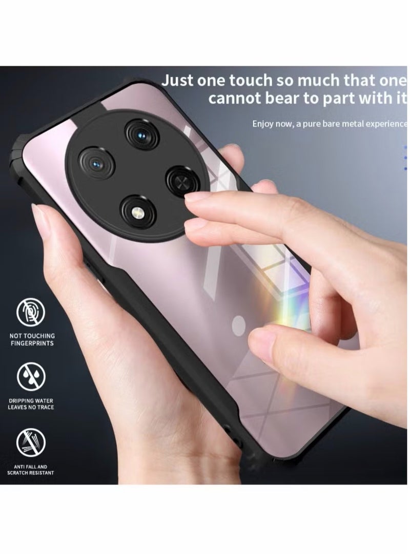 Xundo Clear Case for Honor X9C 5G | Premium Rugged | Durable Shock-absorbing Frame | Black Border | Thermoplastic Polyurethane | Airbag Anti-drop Protection - Clear - Image 3