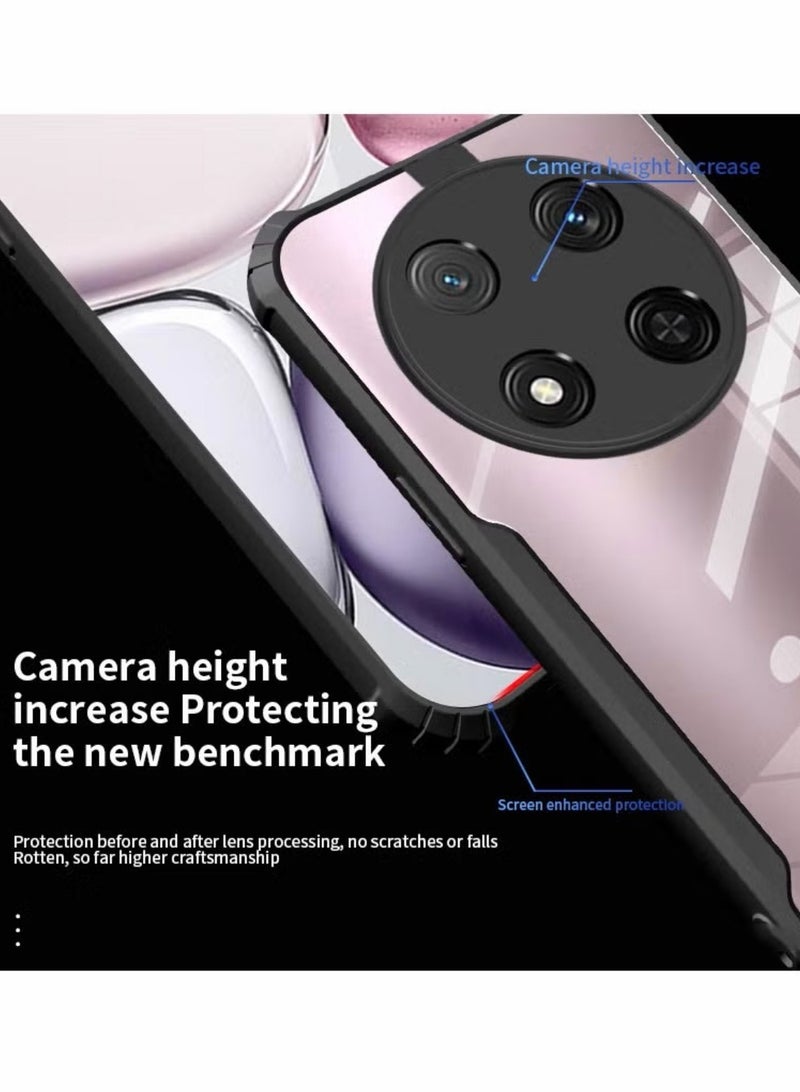Xundo Clear Case for Honor X9C 5G | Premium Rugged | Durable Shock-absorbing Frame | Black Border | Thermoplastic Polyurethane | Airbag Anti-drop Protection - Clear - Image 4