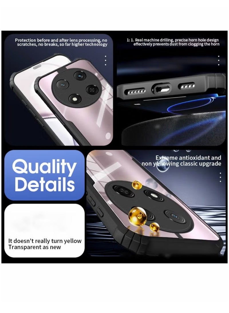 Xundo Clear Case for Honor X9C 5G | Premium Rugged | Durable Shock-absorbing Frame | Black Border | Thermoplastic Polyurethane | Airbag Anti-drop Protection - Clear - Image 5