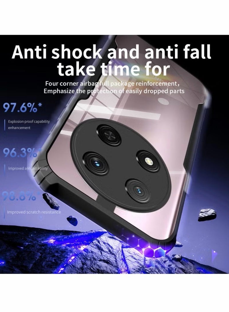 Xundo Clear Case for Honor X9C 5G | Premium Rugged | Durable Shock-absorbing Frame | Black Border | Thermoplastic Polyurethane | Airbag Anti-drop Protection - Clear - Image 2