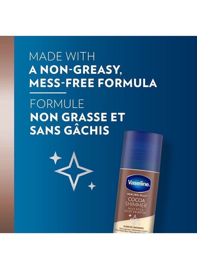 Vaseline Lotion Bundle Cocoa Shimmer Jelly Stick Highlighter & Luminizer + All Over Body Balm Stick Cocoa Butter Body Balm Skin Care Set Petroleum Jelly For Dry Skin (4 Piece Set) - Image 4