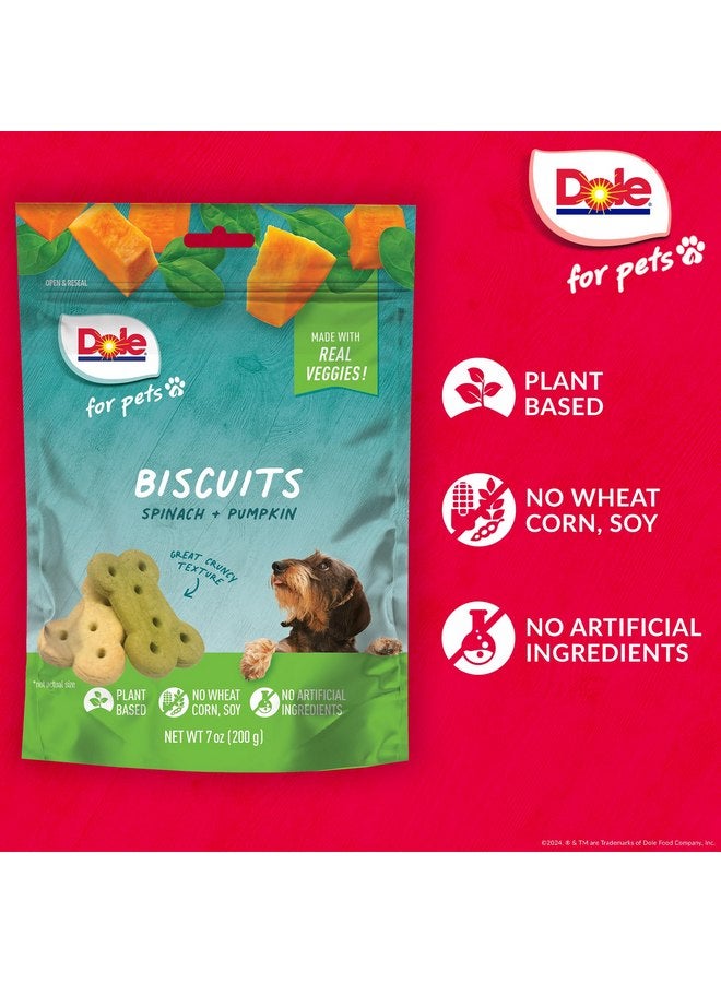 Dole Dole for Pets Freshly Fetched Dog Biscuits, Spinach & Pumpkin Flavor Dog Treats, 7oz | Flavored with Real Veggies, No Wheat, Corn, Soy, Artificial Flavors, Colors, Preservatives, or Animal Products - Image 4