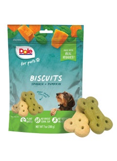 Dole Dole for Pets Freshly Fetched Dog Biscuits, Spinach & Pumpkin Flavor Dog Treats, 7oz | Flavored with Real Veggies, No Wheat, Corn, Soy, Artificial Flavors, Colors, Preservatives, or Animal Products  - Image 1