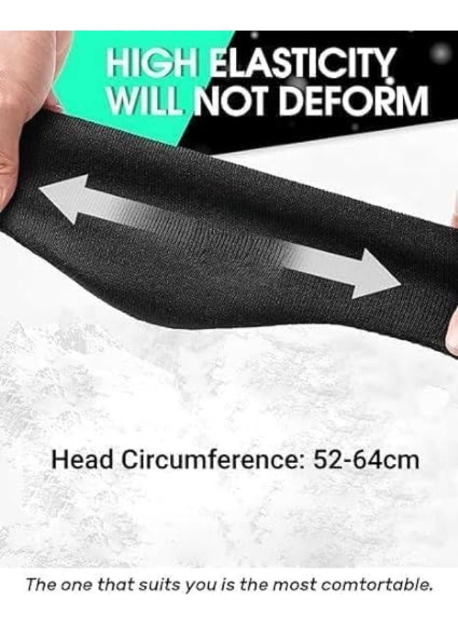 HZYH Ear Muffs for Winter, Double-Layer Ear Warmer, Headband-Knit Fuzzy Lined Winter Ear Muff, Fleece Thermal Headband Cold Weather Windproof Ear Cover, Running Cycling Ear Covers, for Men Women - Image 2