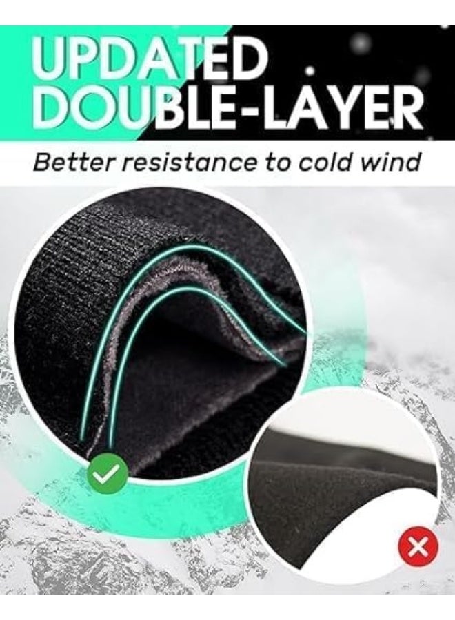 HZYH Ear Muffs for Winter, Double-Layer Ear Warmer, Headband-Knit Fuzzy Lined Winter Ear Muff, Fleece Thermal Headband Cold Weather Windproof Ear Cover, Running Cycling Ear Covers, for Men Women - Image 5