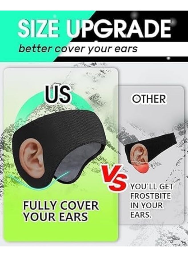 HZYH Ear Muffs for Winter, Double-Layer Ear Warmer, Headband-Knit Fuzzy Lined Winter Ear Muff, Fleece Thermal Headband Cold Weather Windproof Ear Cover, Running Cycling Ear Covers, for Men Women - Image 4