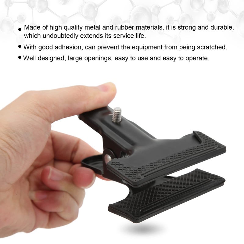 Black Rubber Coated Background Cloth Clamp with Screw for Photography Studio Backdrop - Image 5