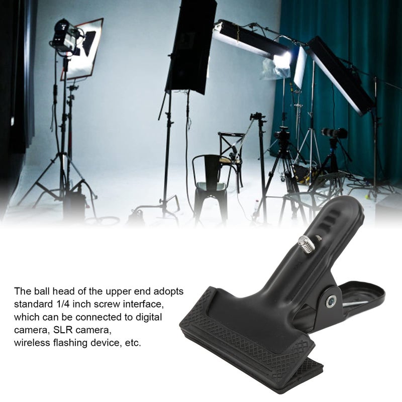 Black Rubber Coated Background Cloth Clamp with Screw for Photography Studio Backdrop - Image 3