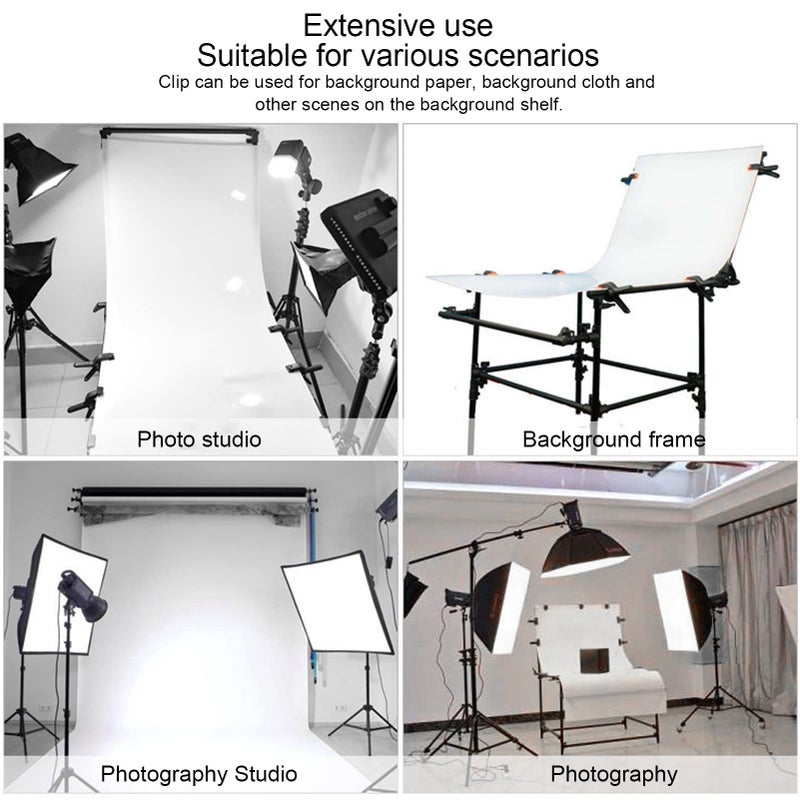 Black Rubber Coated Background Cloth Clamp with Screw for Photography Studio Backdrop - Image 4