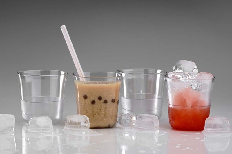 HAPPI Unbreakable Water and Juice Drinking Glass Set with Serving Tray SharbatBeerWine Glass Plastic PET Transparent Stylish Set 6 Pieces 250 Ml Glass with Tray for Kitchen - Image 5