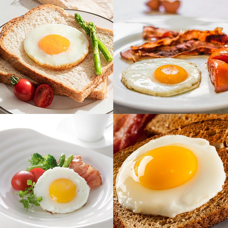 YOLCAR Egg Ring Set, Silicone Egg Ring Molds, Fried Egg Rings and Non-stick Egg Cooker Ring, Multicolor, 4Pack - Image 4