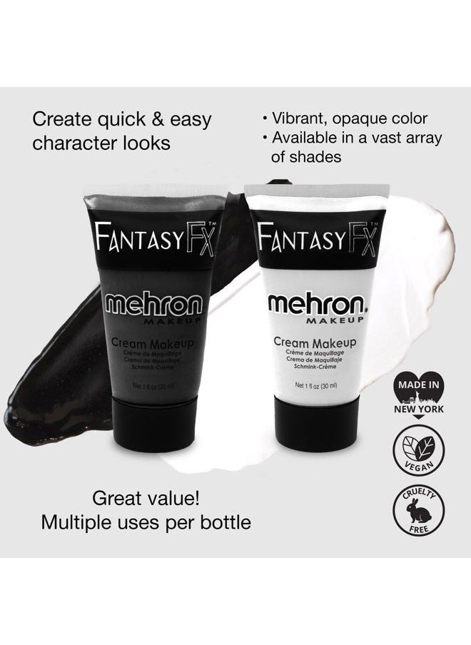mehron - Makeup Fantasy F/X Water Based Face & Body Paint Black and White Face Paint Bundle - Image 1