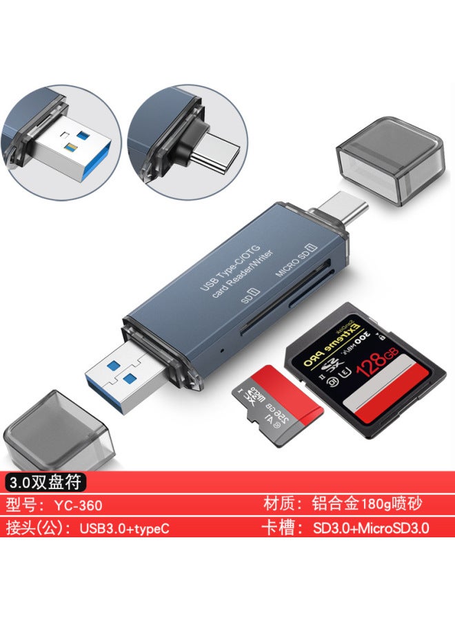 نيوترل قارئ بطاقات الهاتف المحمول، قارئ بطاقات OTG متعدد الوظائف، قارئ بطاقات USB ذكي ثلاثي الوظائف لجهاز الكمبيوتر من نوع Type-C، قارئ بطاقات TF - Image 1