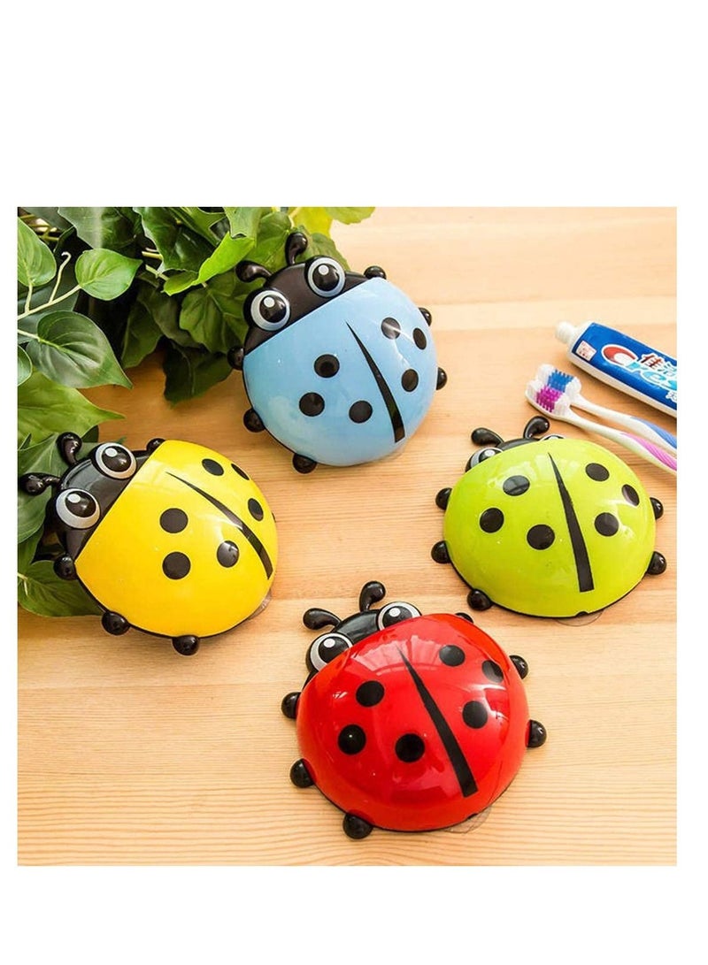 NIBEMINENT Toothbrush Stand Wall Suction Cup, Cute Cartoon Mount Holder Container Mighty Toothpaste Razor Bathroom Organizer Storage Mounted Small Toiletry Items Red - Image 4