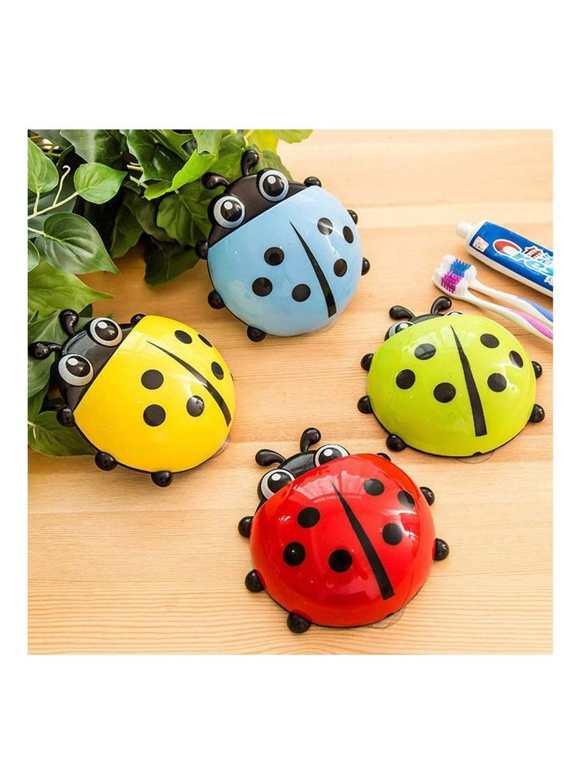 NIBEMINENT Toothbrush Stand Wall Suction Cup, Cute Cartoon Mount Holder Container Mighty Toothpaste Razor Bathroom Organizer Storage Mounted Small Toiletry Items Red - Image 2