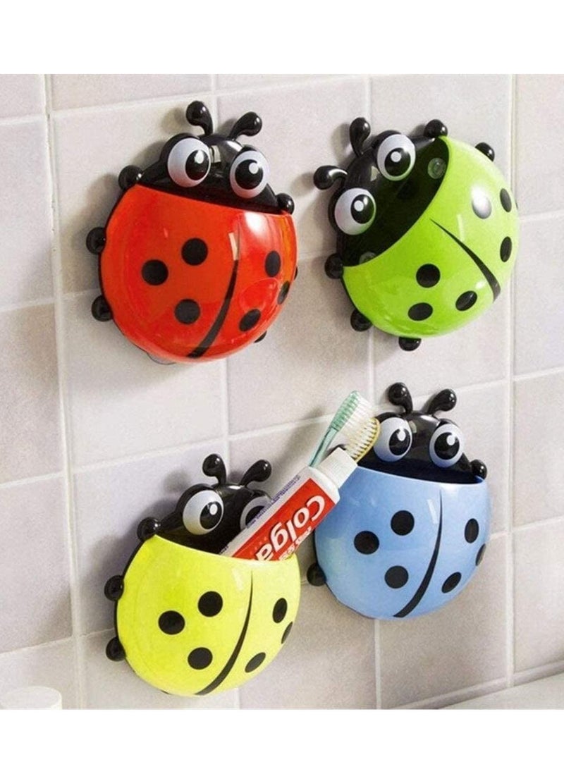 NIBEMINENT Toothbrush Stand Wall Suction Cup, Cute Cartoon Mount Holder Container Mighty Toothpaste Razor Bathroom Organizer Storage Mounted Small Toiletry Items Red - Image 5