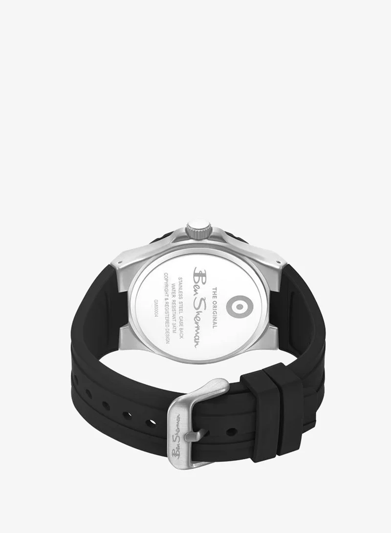Ben Sherman black Gloucester Black Dial Black Silicone Strap Analog Watch for Men, 43mm for Men | Best Price UAE
