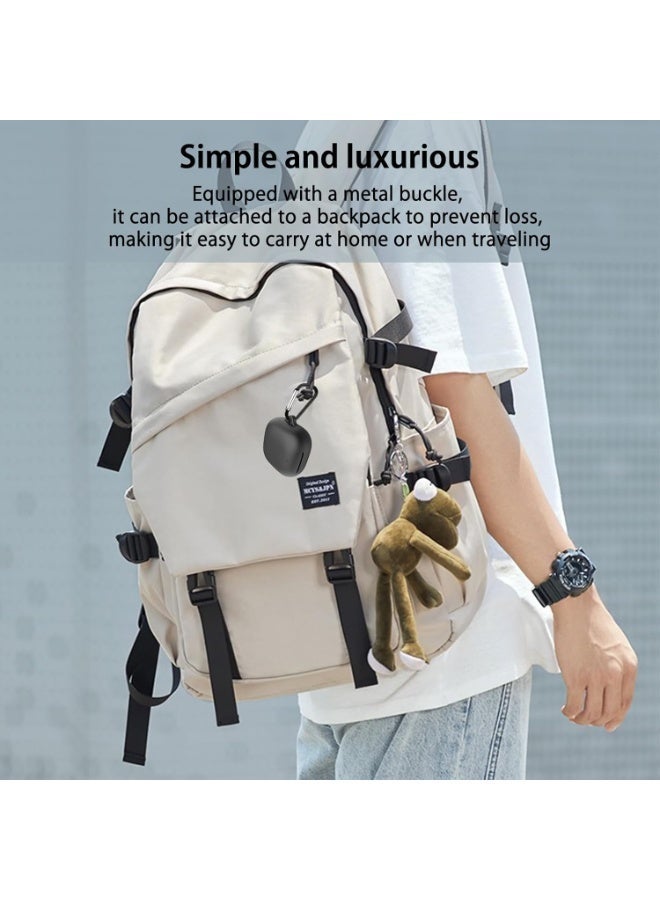 Soft Silicone Cover For Anker Soundcore Liberty 5 ,Soft Silicone Bluetooth Earphone Case,Shock Resistant Cover,With Carabiner(Black) - Image 2